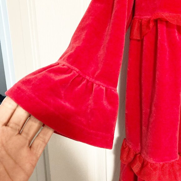 Hanna Andersson Love 2 Twirl Velour Dress Apple Red Size 140 Girls Size 10 - Picture 4 of 7